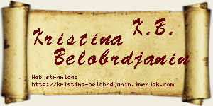 Kristina Belobrđanin vizit kartica
